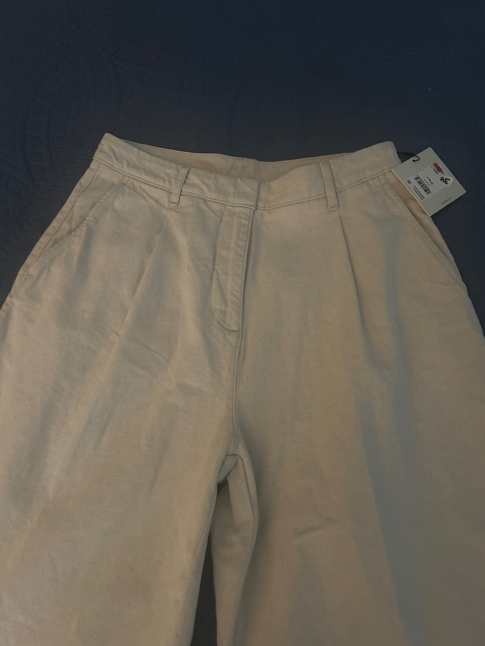 Calvin Klein Jeans Cream Wide-Leg Trousers nwt